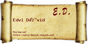 Edvi Dávid névjegykártya